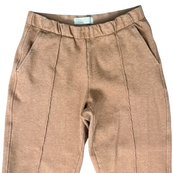 Everlane Heather Auburn Brown Dream Pant Knit Cropped Vertical Seam Pants sz XS - Picture 11 of 12